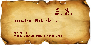 Sindler Miklós névjegykártya